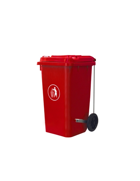 >> Unidad - Cubo Pedal SRV - 120L - Rojo (Residuos Toxicos)