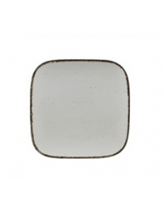 >> Unidad - Plato Cuadrado - STARRY CREMA - 22,5x22,5 cm