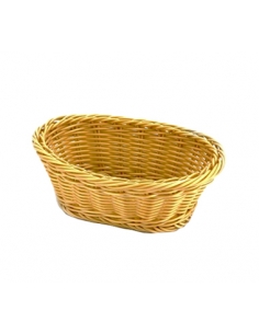>> Unidad - Cesta Rattan Plastica - Ovalada - 19 Cm