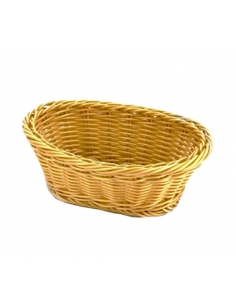 >> Unidad - Cesta Rattan Plastica - Ovalada - 24 Cm
