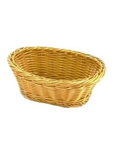 >> Unidad - Cesta Rattan Plastica - Ovalada - 28 Cm