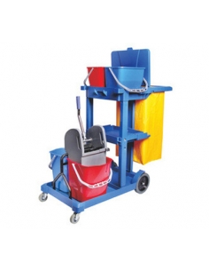 Carro Azul - SRV COLOR -  2+2  Cubos - Prensa - Bolsa Residuos - ( UNIDAD )