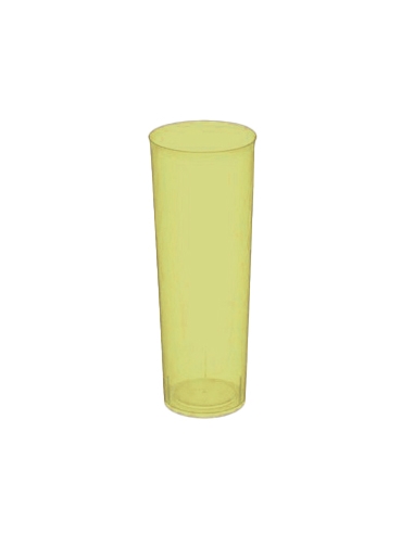 Vasos PP - Tubo - Irrompibles Reutilizables - AMARILLOS - 300 cc - 10 Vasos ( CAJA DE 50 PAQUETES )