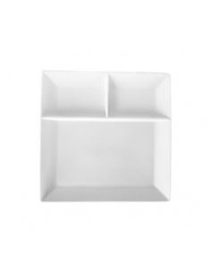 >> Unidad - Plato cuadrado - 3 Compartimentos - COMPLEMENT - 30x30 cm