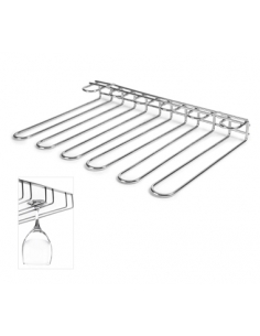 Porta Copas - Acero Inox - 5 Lineas de 32 cm - 45x5 cm - ( UNIDAD )
