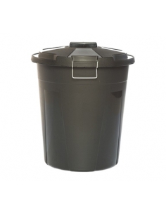 >> Unidad - Cubo Basura Industrial Con Tapa - 1581 - Asa Metalica - 100 Lt