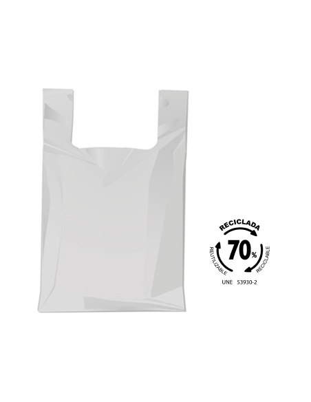 >> Paquete de 100 Bolsas Asa Reciclada - Btr - 70% - G200 - 50X60 Cm  - BLANCAS