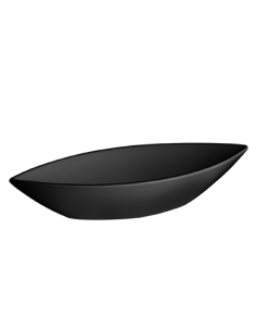 >> Unidad - Fuente Melamina Ovalada - Clasica - Negra - 32x12 cm