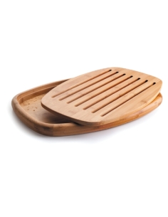 >> Unidad - Tabla Corte Pan - Bambu - Ovalada - 40x27x3 cm