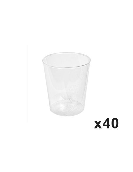 Vasos Plasticos -   2 cl - Chupito - ( PAQUETE DE 40 )