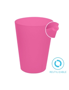 Vasos - Sidra - ROSADOS - PP - Rigidos  ECO - Reutilizables - 500 cc - Con Argolla - 38 Gr. - 16 Vasos ( CAJA DE 24 PAQUETES )