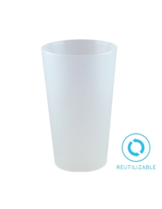 Vasos - BLANCOS - PP - Rigidos - ECO - Reutilizables - 330 cc - 29 Gr  - 16 Vasos ( CAJA DE 35 PAQUETES )