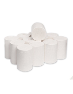 Bobinas  - Secamanos - Mini Box - SIN CONO - Pasta - Gofrada - ( BULTO DE 12 )