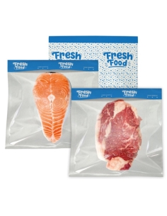 >> Paquete de 100 Bolsas para Congelado Con Solapa Azul 360x300