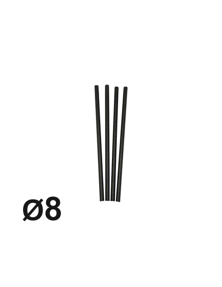 Cañitas de Papel - Negras - 14cm x Ø8 mm - ( PAQUETE DE 100 )