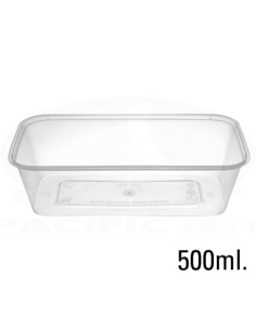 Tarrinas Chinas - Rectangulares - PP -  500 cc - T500A - Con Tapa - ( TIRA DE 50 )