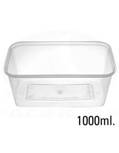 Tarrinas Chinas - Rectangulares - PP - 1000 cc - T1000A - Con Tapa ( TIRAS DE 50 )