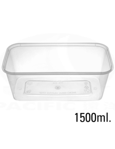 Tarrinas Chinas - Rectangulares - PP - 1500 cc - T1500 - Con Tapa - ( TIRA DE 50 )