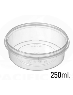 Tarrina China - Precinto - PP - 250 cc - T250E - Con Tapa - ( TIRA DE 50 )
