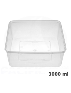 Tarrinas Chinas - Cuadradas - PP - 3000 cc - TSQ7 - Con Tapa - ( TIRA DE 30 )