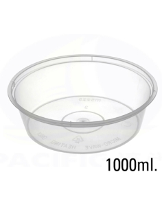 Tarrina China - Redonda - PP - 1000 cc - T1200 - Con Tapa ( CAJA DE 6 TIRAS DE 50 )