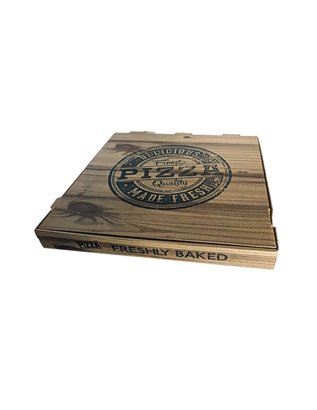Cajas de Pizza - 33x33 cm - 4 cm - FRESHLY BAKED - ( PAQUETE DE 100 )