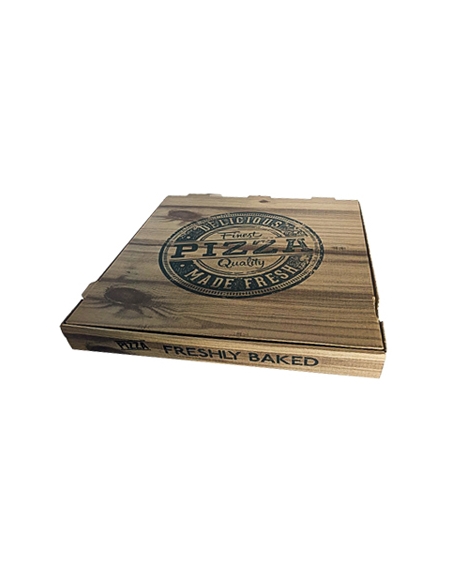 Cajas de Pizza - 26x26 cm - 3,5 cm - FRESHLY BAKED - ( PAQUETE DE 100 )