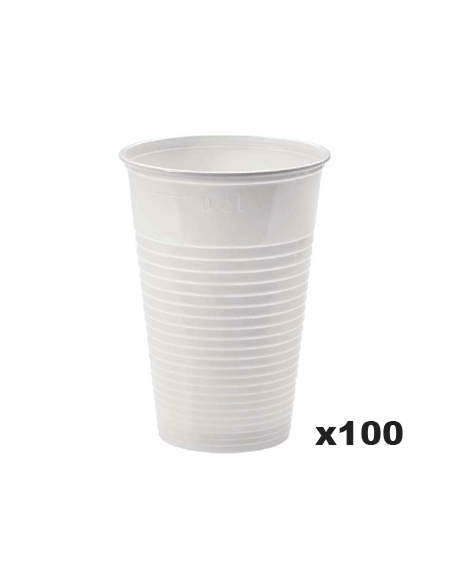 ARCHIVADO - Vasos Plasticos - 200 cc - PP - TQA - Blancos - ( PAQUETE DE 100 )