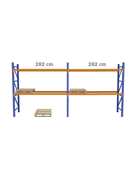 Estanteria 2 Tramos de 282 cm, Alto 290, Fondo 110, Peso 3000 kg