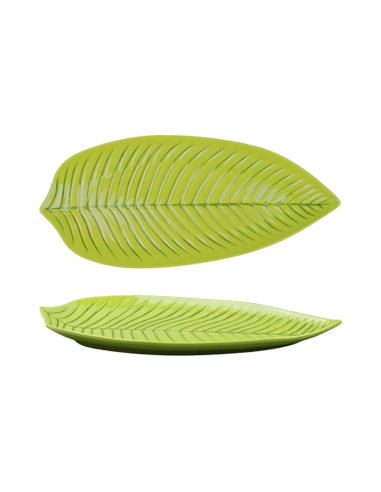 Plato Melamina - Hoja Verde - 36x13x3 cm - ( UNIDAD )