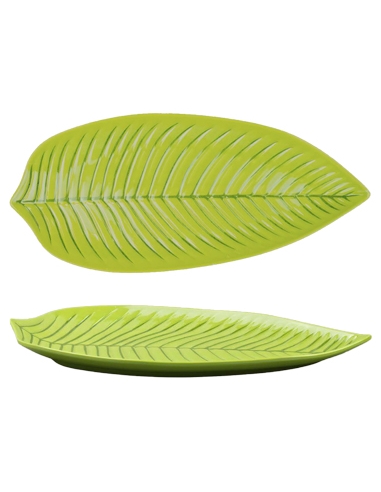 Plato Melamina - Hoja Verde - 45x24x4 cm - ( UNIDAD )