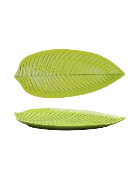 Plato Melamina - Hoja Verde - 45x24x4 cm - ( UNIDAD )