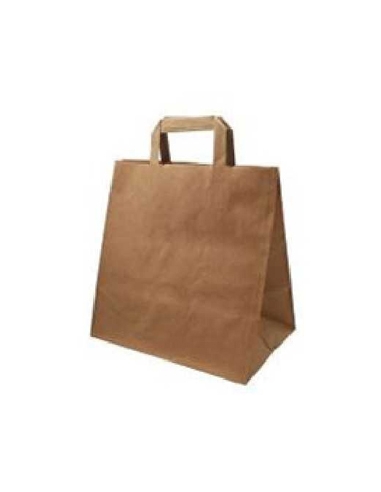 Bolsas Papel - Kraft - Asa Plana - 24+14x30 - 70gr -  ( CAJA 250 )