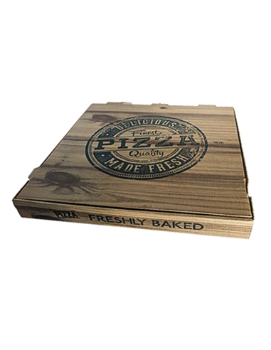 Cajas de Pizza - 30x30 cm - 3,5 cm - FRESHLY BAKED - ( PAQUETE DE 100 )