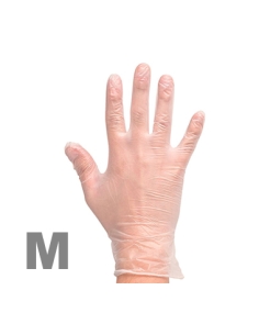 Guantes Vinilo - Sin Polvo - Transparentes - 02 - Talla M -  4,5 GR - Mediana ( PAQUETE DE 100 )