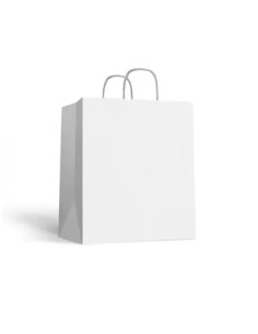 Bolsas Papel - Blancas - Asa Rizada - 32+21x34 - ( CAJA DE 250 )