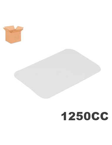 Tapas Tarrinas - Aluminio - 1250 cc - Rectangular - 238x160 mm - ( CAJA DE 10 TIRAS DE 100 )