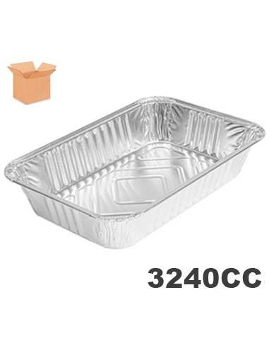 Tarrinas - Aluminio - 3240 cc - Rectangular - 273x213x50 mm - (CAJA DE 4 TIRAS DE 100 )