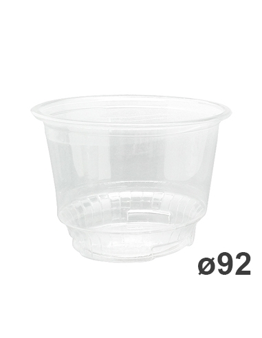 Envase - PET - Redondo - Eco - 237 Ml - Ø92 mm - 8 OZ - ( CAJA DE 20 PAQUETES DE 50 )