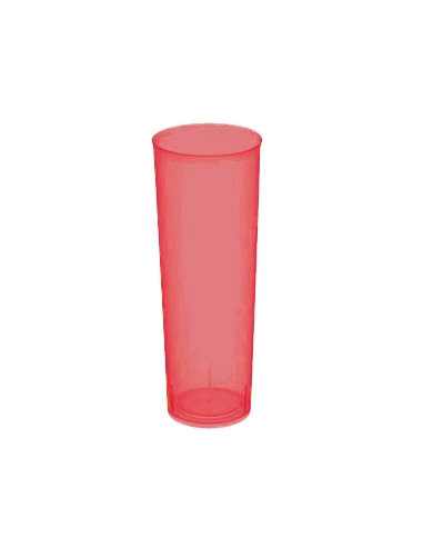 Vasos PP - Tubo - Irrompibles Reutilizables - ROJOS - 300 cc - 10 Vasos ( CAJA DE 50 PAQUETES )