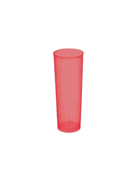 Vasos PP - Tubo - Irrompibles Reutilizables - ROJOS - 300 cc - 10 Vasos ( CAJA DE 50 PAQUETES )