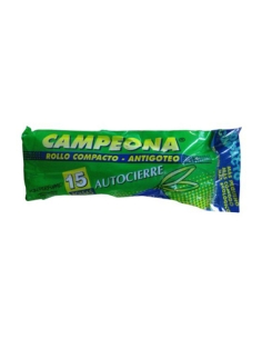 Bolsas Basura - Campeona - Auto Cierre - 55x55 - 30 Litros ( ROLLO 15 BOLSAS )