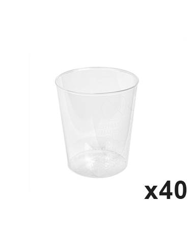 Vasos Chupitos Plasticos - 2 cl - ( CAJA DE 40 PAQUETES DE 40 VASOS)