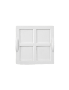 Bandeja - Blanca - Aperitivos - 22x22 cm - 4 Compartimentos - ( UNIDAD )