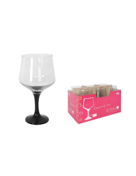 Copas Cristal - Combinado - Pie Negro - 68 Cl  - ( CAJA DE 6 )