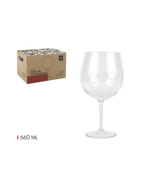 Copas Plastico - PS - Combinado - 660 ml - ( PACK DE 6 )