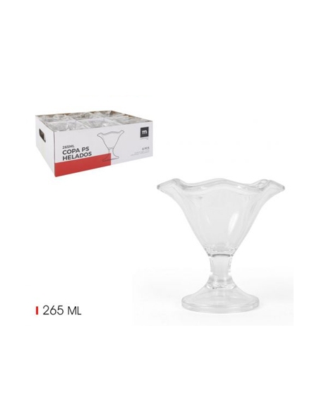 Copas Plastico - PS - Helado - 265 ml - ( PACK DE 6 )