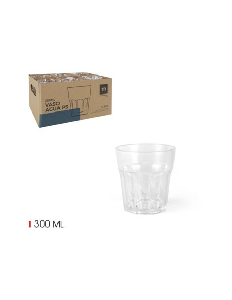 Vasos Plastico - PS - Agua - 300 ml - ( PACK DE 6 )