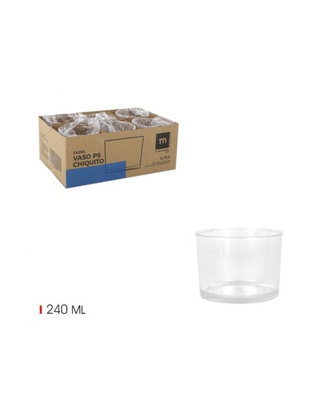Vasos Plastico - PS - Chiquito - 240 ml - ( PACK DE 6 )
