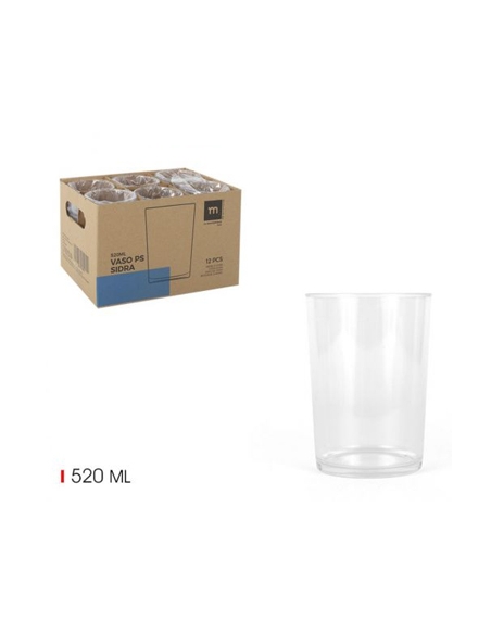 Vasos Plastico - PS - Sidra - 520 ml - ( PACK DE 6 )